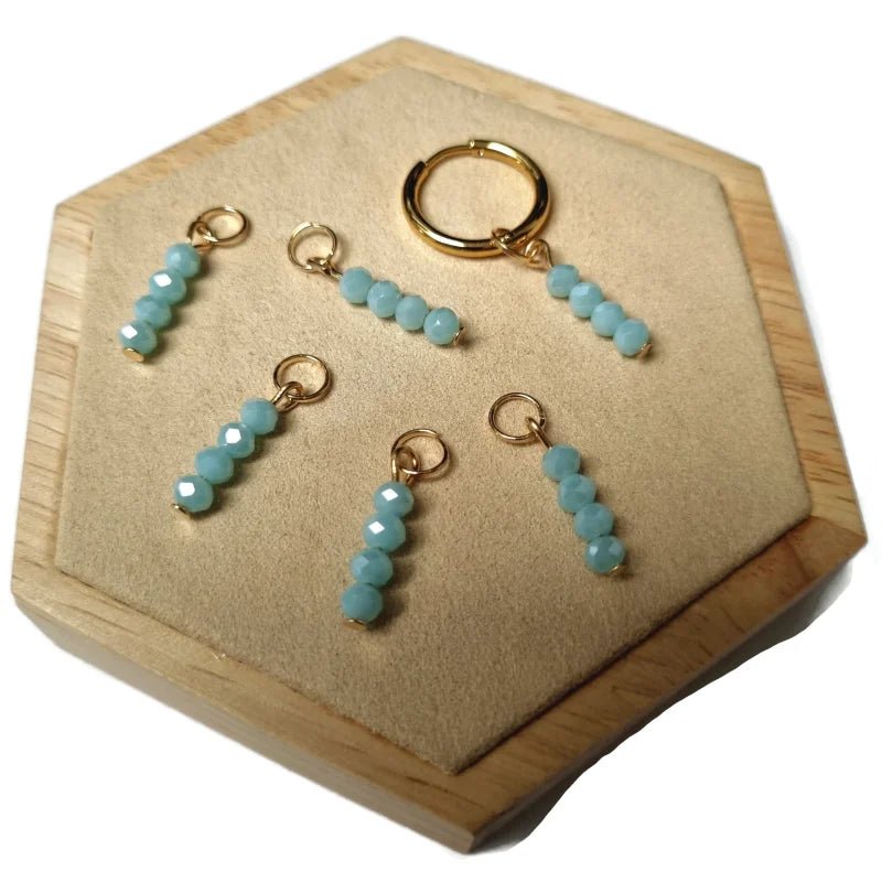 Kralen Bedel voor mix en match sieraden - Goudkleur / Sereen Blauw-Parel shine - Unisex