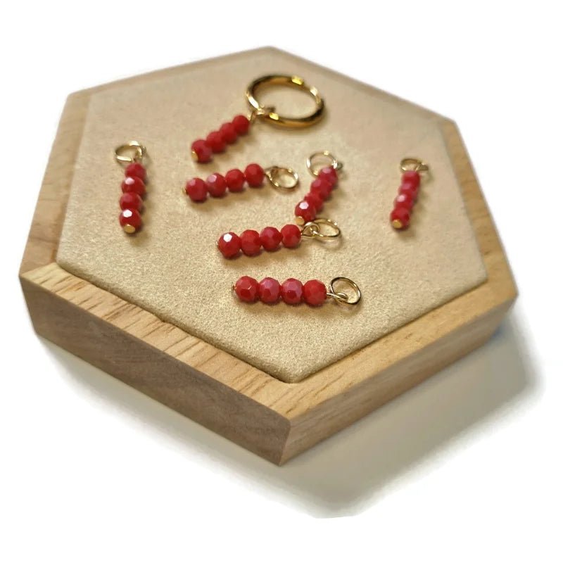 Kralen Bedel voor mix en match sieraden - Goudkleur / Bonfire red-pearl shine - Unisex