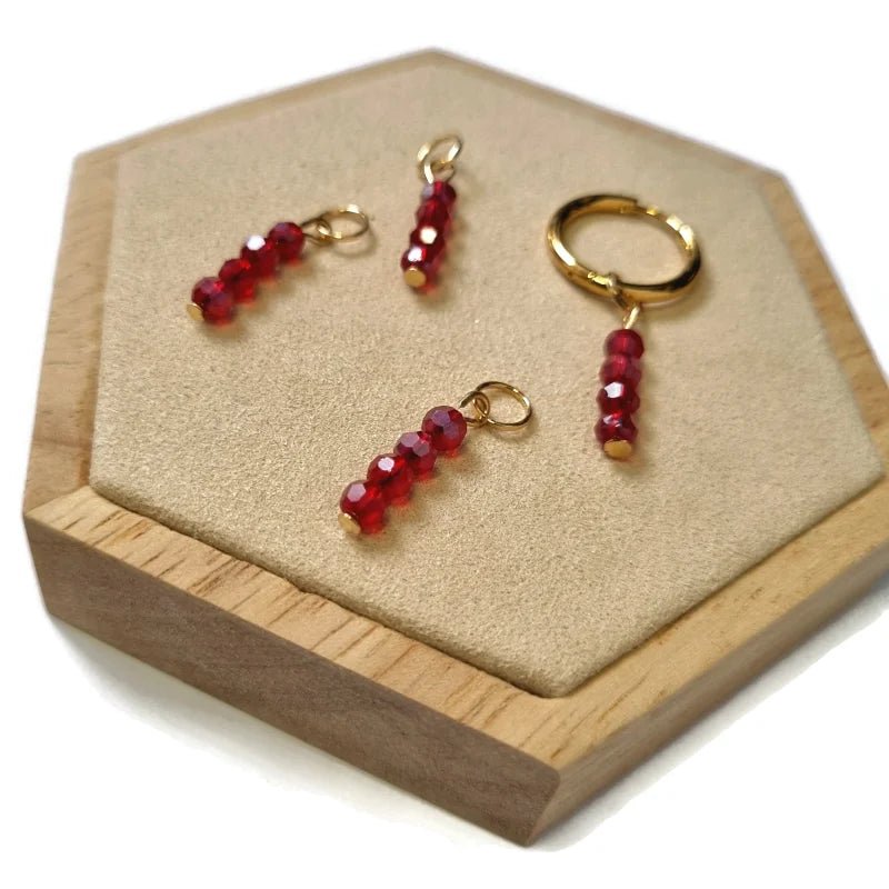 Kralen Bedel voor mix en match sieraden - Goudkleur / Bonfire red-pearl shine - Unisex