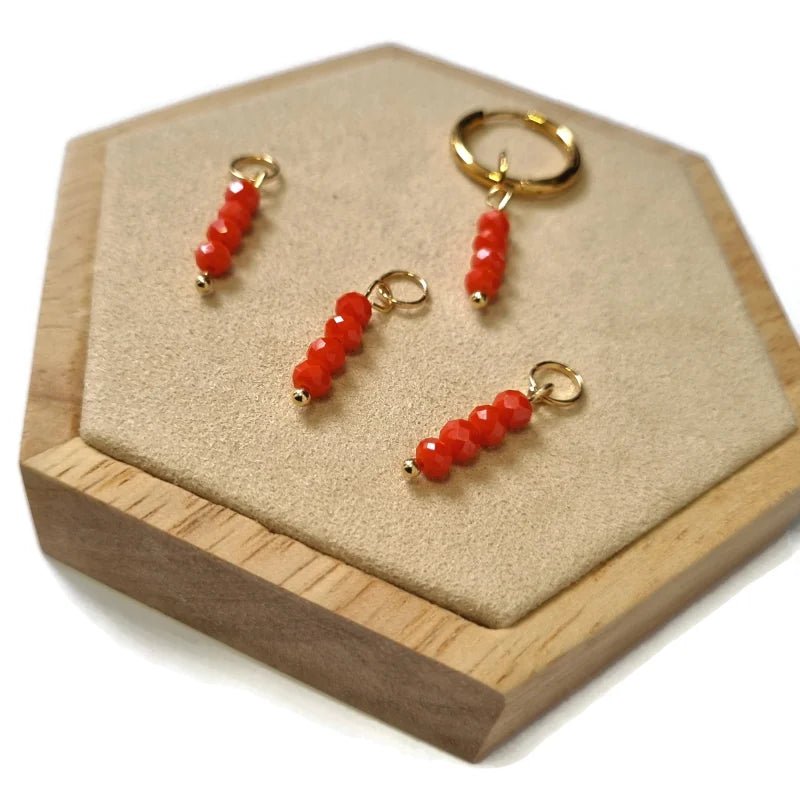 Kralen Bedel voor mix en match sieraden - Goudkleur / Vermilion red-pearl shine - Unisex