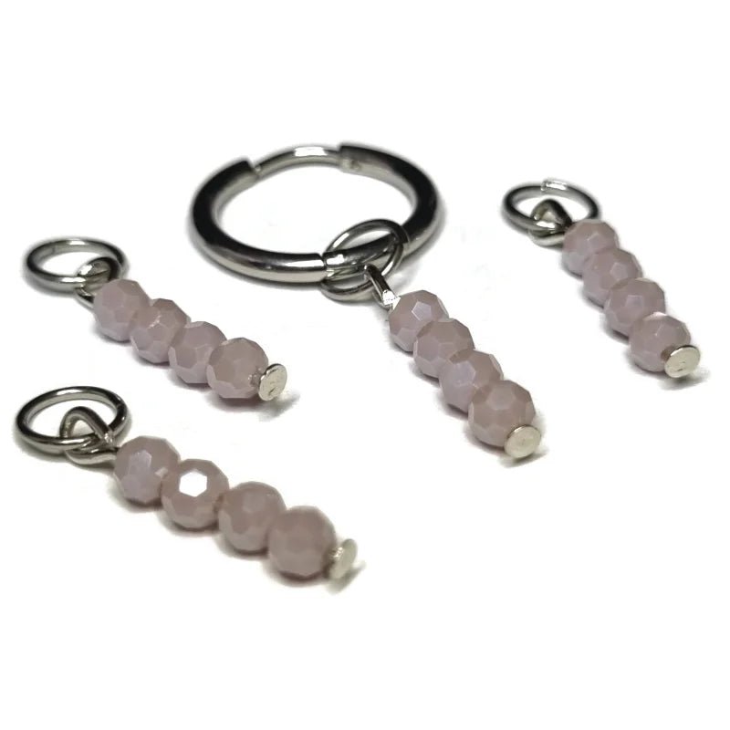 Kralen Bedel voor mix en match sieraden - Zilverkleur / Orchid purple-pearl shine - Unisex