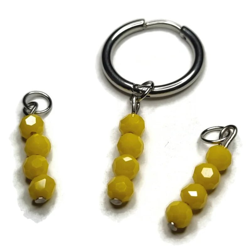 Kralen Bedel voor mix en match sieraden - Zilverkleur / Sunburst yellow-pearl shine - Unisex