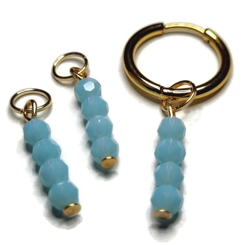Kralen Bedel voor mix en match sieraden - Goudkleur / Serenity blue-pearl shine - Unisex