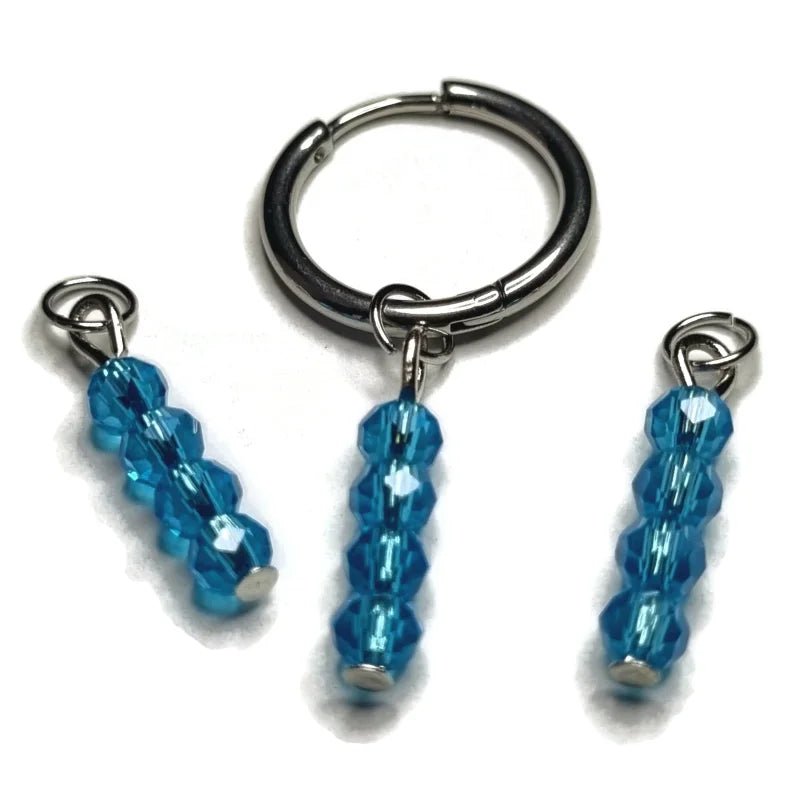 Kralen Bedel voor mix en match sieraden - Zilverkleur / Lagoon blue-pearl shine - Unisex