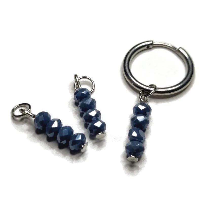 Kralen Bedel voor mix en match sieraden - Zilverkleur / Air force blue-pearl high shine - Unisex
