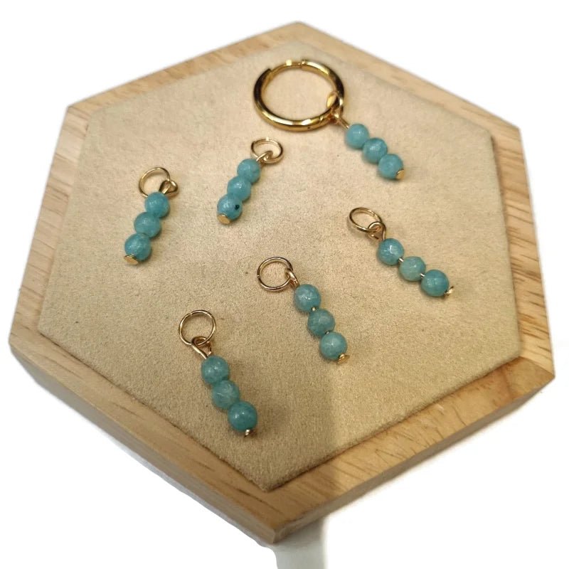 kralen Bedel voor ketting of Oorringen - Goudkleur / Wit Marmer - Unisex