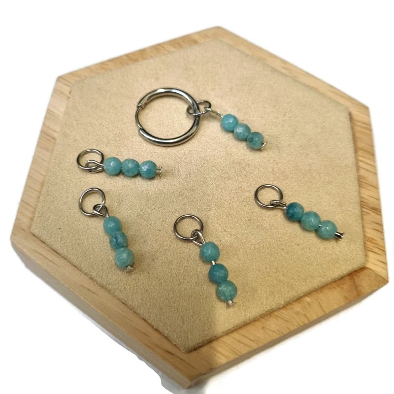kralen Bedel voor ketting of Oorringen - Zilverkleur / Wit Marmer - Unisex