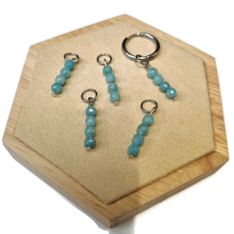 Prachtige Natuurstenen bedels - Zilverkleur / Dusk blue-opal AB coating - Unisex