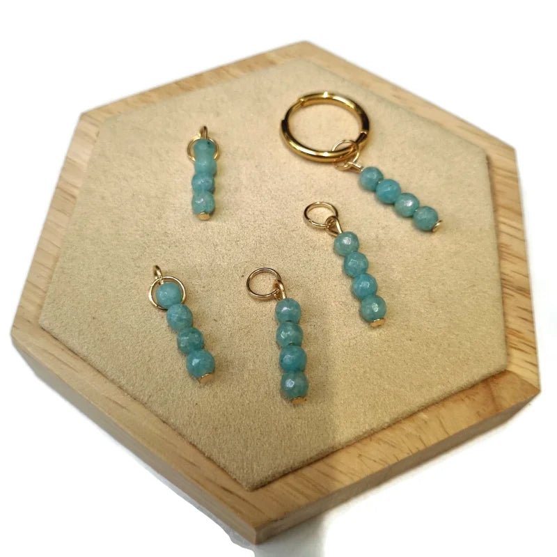 Prachtige Natuurstenen bedels - Zilverkleur / Dusk blue-opal AB coating - Unisex