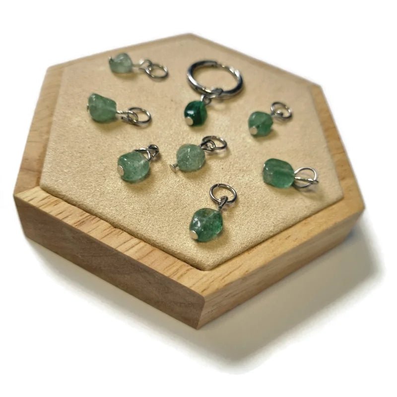 Handgemaakte Natuurstenen bedels - Zilverkleur / Obsidiaan - Unisex