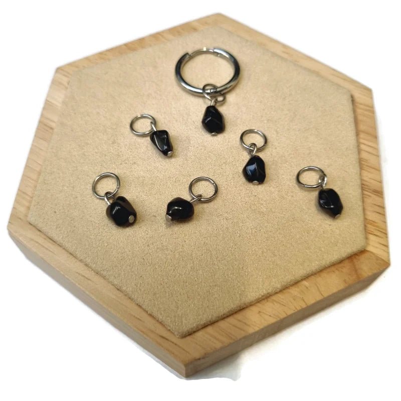 Handgemaakte Natuurstenen bedels - Goudkleur / Obsidiaan - Unisex