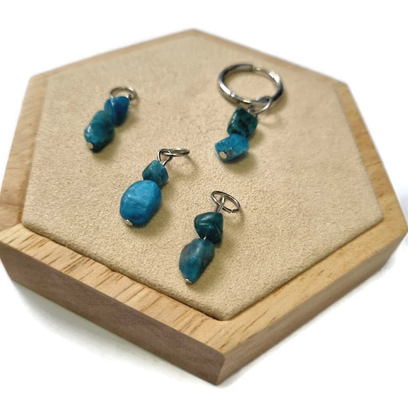 Kristallen Oor Bedel voor bedelketting of oorring - Zilverkleur / Fluorapatiet - Unisex