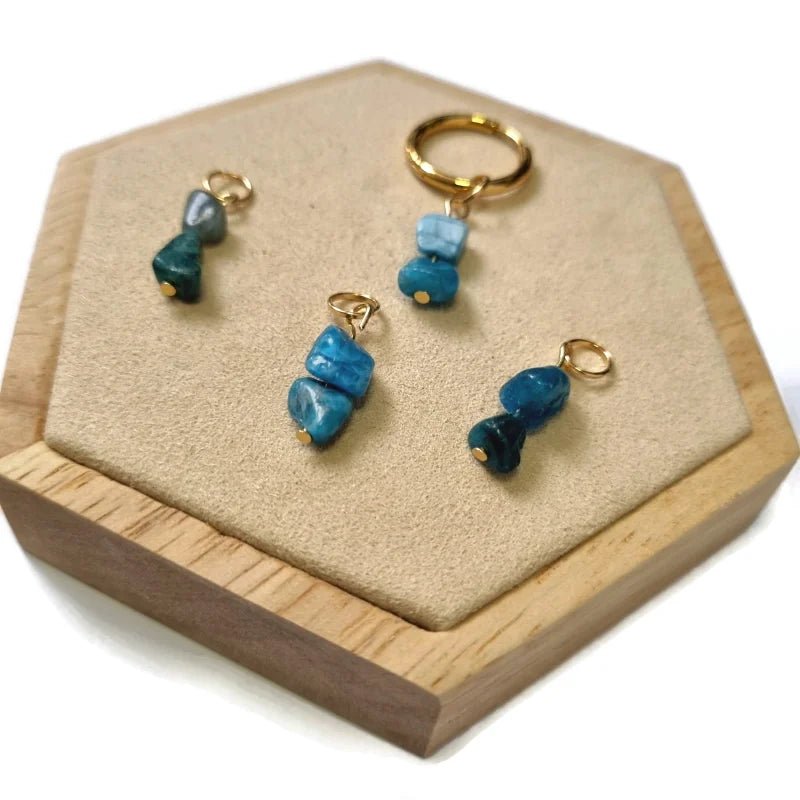 Kristallen Oor Bedel voor bedelketting of oorring - Zilverkleur / Fluorapatiet - Unisex
