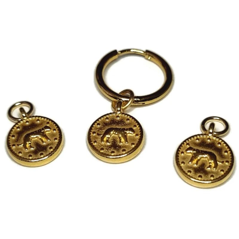 Prachtige Handgemaakte charms - Muntje leopard-12mm - Unisex