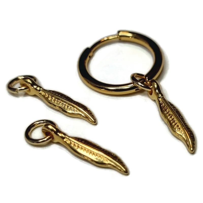 Prachtige Handgemaakte charms - Veertje-18x4mm - Unisex