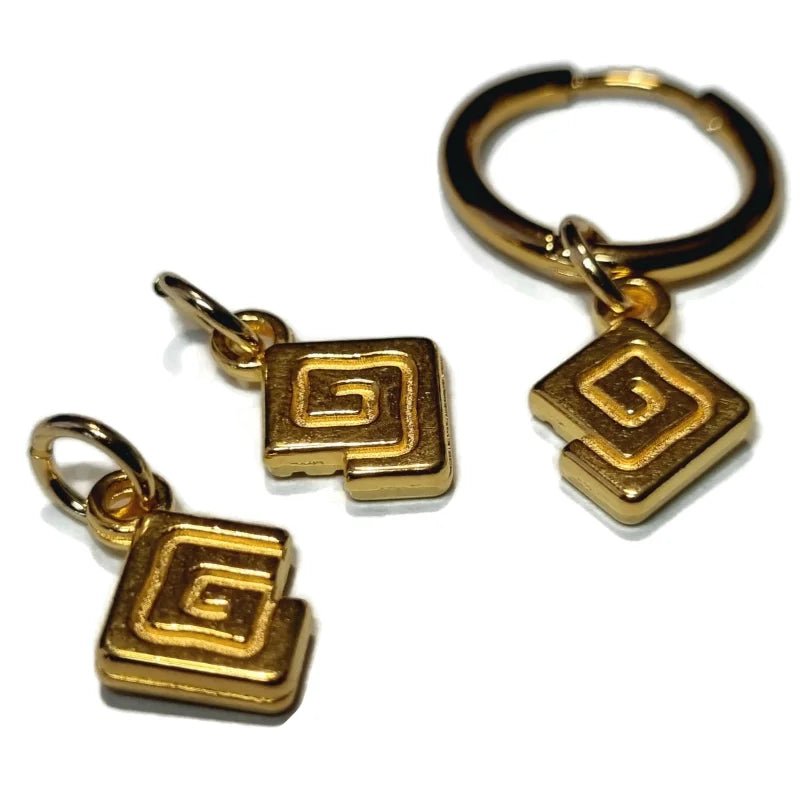 Prachtige Handgemaakte charms - Meander-Ruit-10mm - Unisex