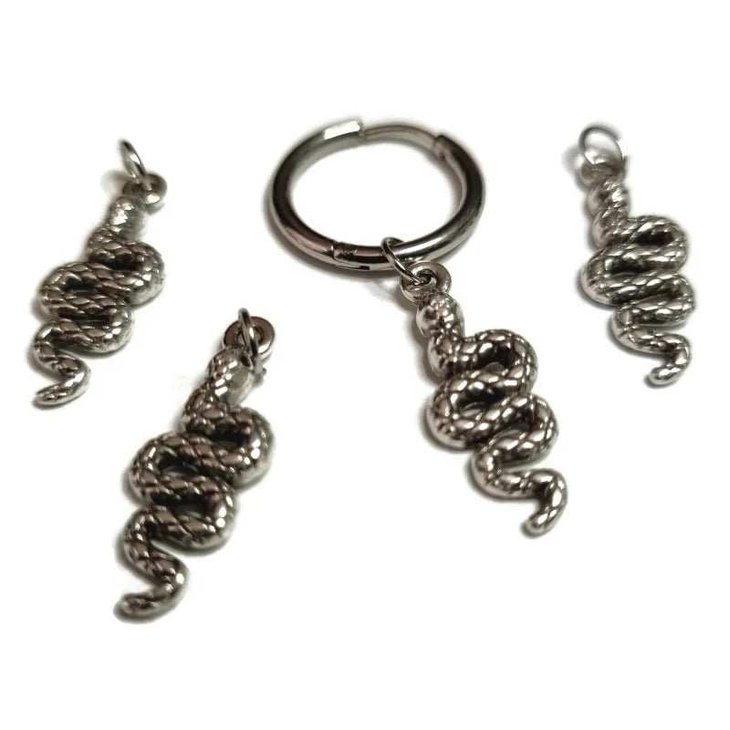 Stijlvolle Handgemaakte Oor Bedels - Mix & Match - Slang-24x9mm - Heren