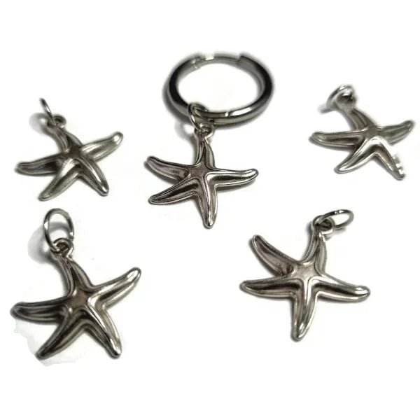 Stijlvolle Handgemaakte Oor Bedels - Mix & Match - Zeester-17mm - Heren