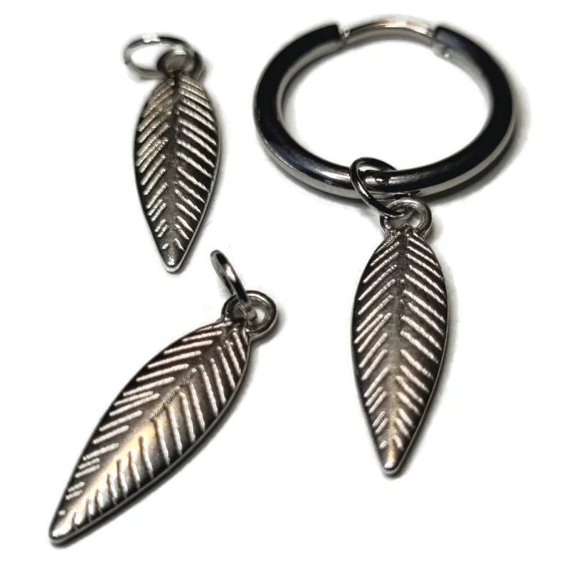 Stijlvolle Handgemaakte Oor Bedels - Mix & Match - Veertje-20x6mm - Heren