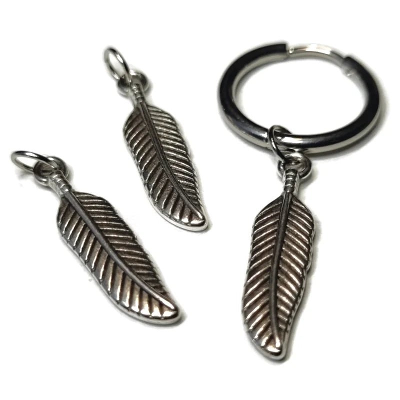 Stijlvolle Handgemaakte Oor Bedels - Mix & Match - Veertje-24x6mm - Heren