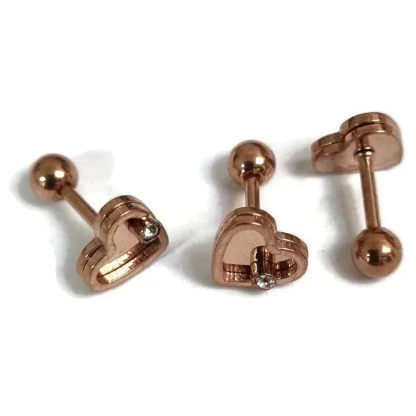 Stijlvolle Piercing Helix Piercing 6mm - Ros&Atilde;&copy;kleur met Motief - 3 sterren-11x6mm - Unis