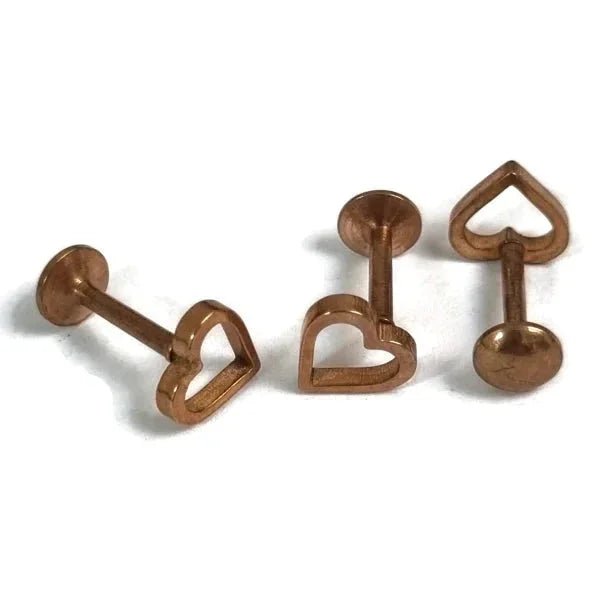 Stijlvolle Piercing Helix Piercing 6mm - Ros&Atilde;&copy;kleur met Motief - Hartje-9mm - Unisex