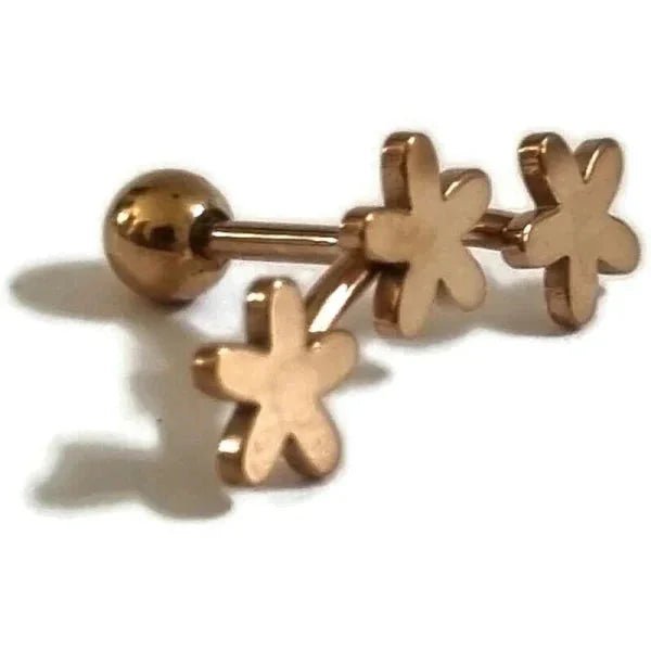 Stijlvolle Piercing Helix Piercing 6mm - Ros&Atilde;&copy;kleur met Motief - Klavertje vier-6mm - Un
