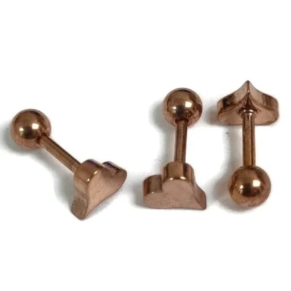 Stijlvolle Piercing Helix Piercing 6mm - Ros&Atilde;&copy;kleur met Motief - Hartje-6mm - Unisex