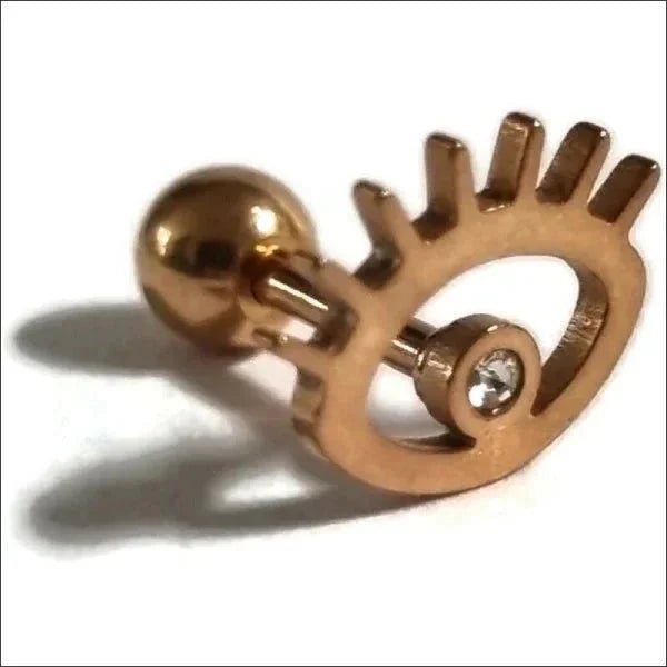 Ros&Atilde;&copy;kleurige Piercing Piercing - oorpiercing - Bar met 3 steentjes-15x4mm - Heren
