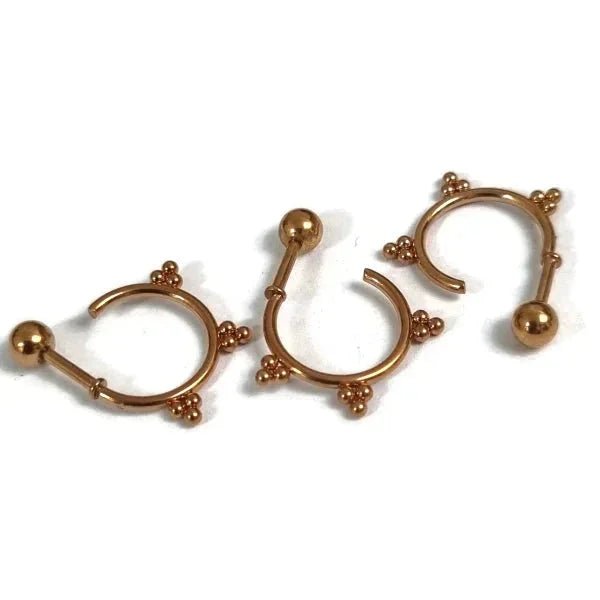 Ros&Atilde;&copy;kleurige Piercing Piercing - oorpiercing - Pijltje-Links-12x5.5mm - Heren
