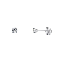 Elegante Titanium Oorbellen Met transparante Zirkonia - 7mm -