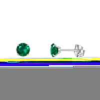 Titanium Oorbellen Met Zirkonia Groen - 4mm -