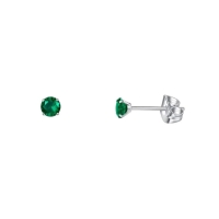 Titanium Oorbellen Met Zirkonia Groen - 5mm -
