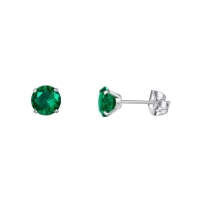 Titanium Oorbellen Met Zirkonia Groen - 5mm -