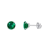 Titanium Oorbellen Met Zirkonia Groen - 6mm -