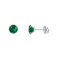 Titanium Oorbellen Met Zirkonia Groen - 7mm -