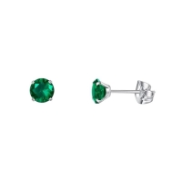 Titanium Oorbellen Met Zirkonia Groen - 7mm -