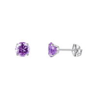 Titanium Oorbellen Met Zirkonia Paars - 7mm -