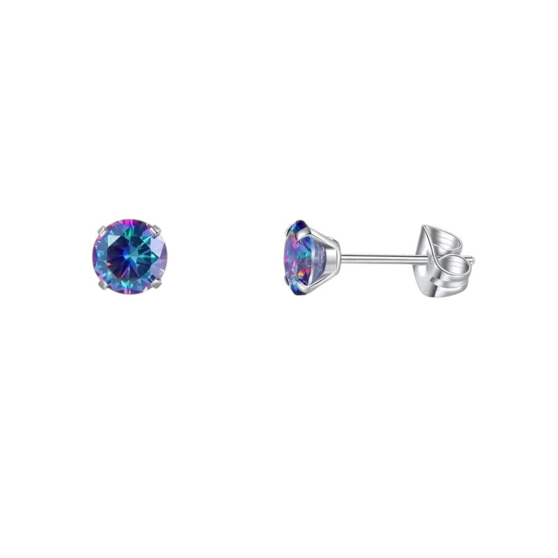 Titanium oorbellen multicolor zirkonia - 5mm -