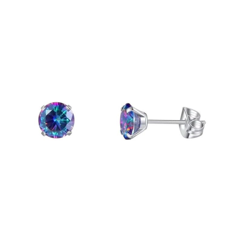 Titanium oorbellen multicolor zirkonia - 6mm -