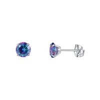 Titanium oorbellen multicolor zirkonia - 7mm -