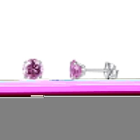Titanium Oorbellen Met roze Zirkonia - 7mm -