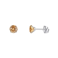 Titanium oorbellen champagne zirkonia - 4mm -