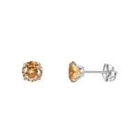 Titanium oorbellen champagne zirkonia - 5mm -