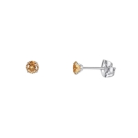 Titanium oorbellen champagne zirkonia - 6mm -