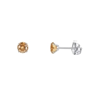 Titanium oorbellen champagne zirkonia - 6mm -