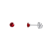 Titanium oorbellen zirkonia rood - 5mm -