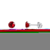 Titanium oorbellen zirkonia rood - 7mm -