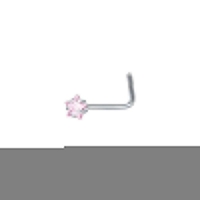 Stijlvolle Roze Zirkonia Neuspiercing zilverkleur