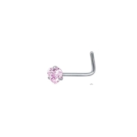 Stijlvolle Roze Zirkonia Neuspiercing zilverkleur - Ster - Unisex